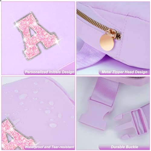 Uygafly Christmas Gift for Teen Girls Kids Daughter Her - Birthday Gifts for 3 4 5 6 7 8 9 10 11 12 13 Year Old Girls,Fanny Pack Crossbody Bag Purse Belt Bag Cute Trendy Stuff | Lavender,Initial A - Image 4