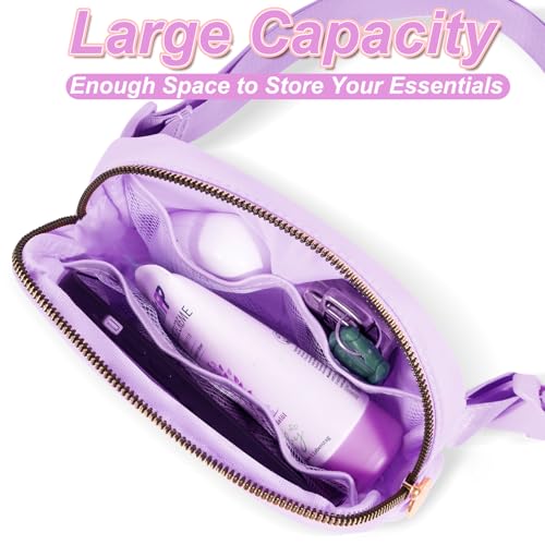 Uygafly Christmas Gift for Teen Girls Kids Daughter Her - Birthday Gifts for 3 4 5 6 7 8 9 10 11 12 13 Year Old Girls,Fanny Pack Crossbody Bag Purse Belt Bag Cute Trendy Stuff | Lavender,Initial A - Image 2