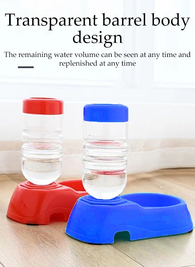 أوعية للكلاب والقطط، وعاء حيوانات أليفة مع زجاجة ماء تلقائية، تصميم غير قابل للانقلاب، سطح أملس، مادة آمنة للقطط الصغيرة والجروات - Image 4