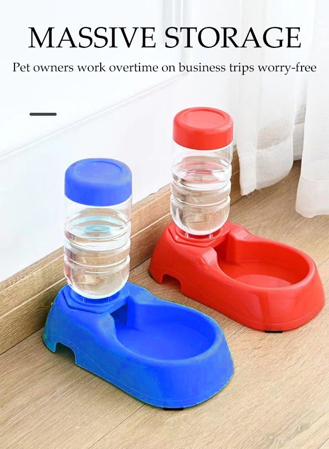 أوعية للكلاب والقطط، وعاء حيوانات أليفة مع زجاجة ماء تلقائية، تصميم غير قابل للانقلاب، سطح أملس، مادة آمنة للقطط الصغيرة والجروات - Image 3