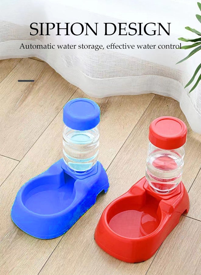 أوعية للكلاب والقطط، وعاء حيوانات أليفة مع زجاجة ماء تلقائية، تصميم غير قابل للانقلاب، سطح أملس، مادة آمنة للقطط الصغيرة والجروات - Image 5