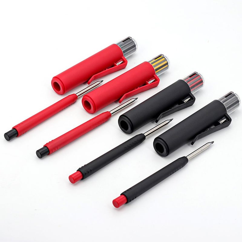 Black 3 In 1 Woodworking Carpenter Pencil Set With 44Mm Deep Hole Marker Built In Sharpener And 12 Leads - Image 5