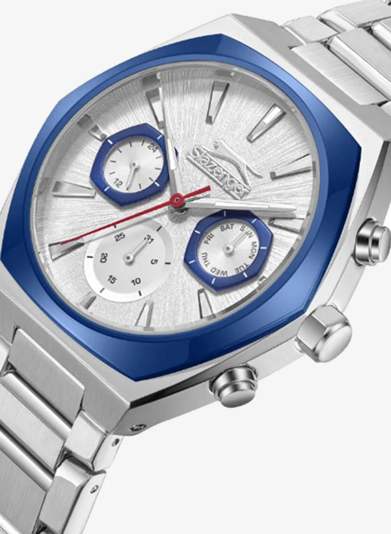 Slazenger Men's Multi Function Display Watch With Silver Metal Strap - SL.9.2346.2.03
