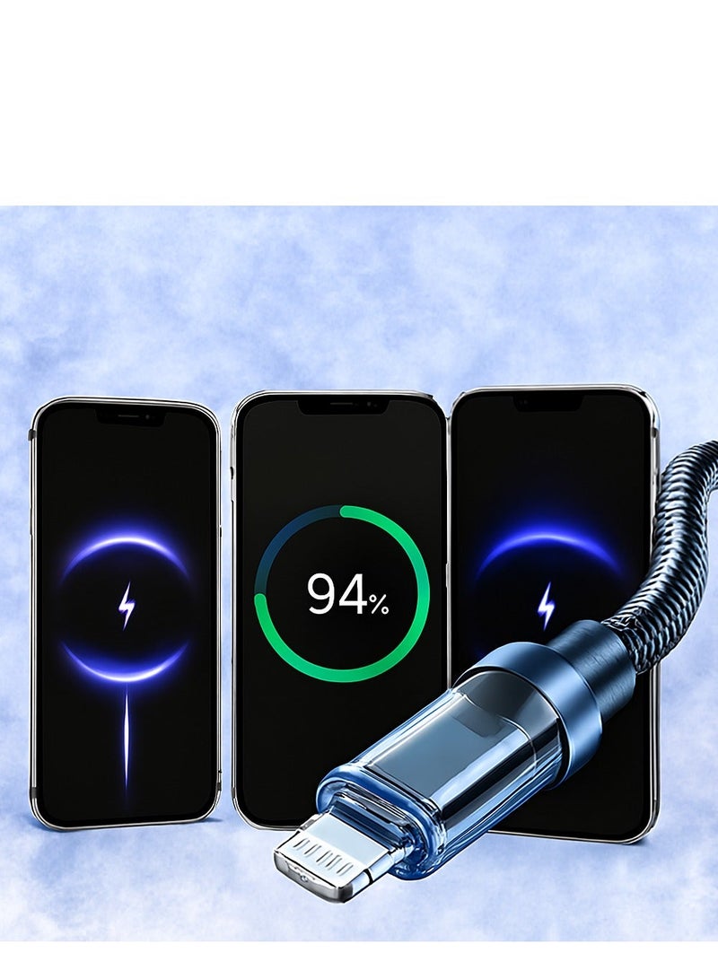 ستارت كابل لايتنينج لشاحن iPhone، مجدول من النايلون، كابل شحن سريع، سلك نقل مزامنة بيانات عالي السرعة متوافق مع iPhone 14/13/12/11 Pro Max/XS MAX/XR/XS/X/8/7 والمزيد - Image 3