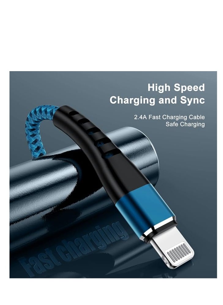 ماركة غير محددة - كابل لايتنينج لشاحن iPhone، مجدول من النايلون، كابل شحن سريع، سلك نقل مزامنة بيانات عالي السرعة متوافق مع iPhone 14/13/12/11 Pro Max/XS MAX/XR/XS/X/8/7 والمزيد - Image 1