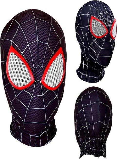 Spider-Man Black Mask for Kids and Adults | Spider Man Superhero Costume Mask with 3D Design, high-quality Spider Man fabric face mask, comfortable and safe for children and adults | The perfect Spider-Man mask for Spider Man fans, suitable for cosplay, imaginative play, and adds fun and excitement