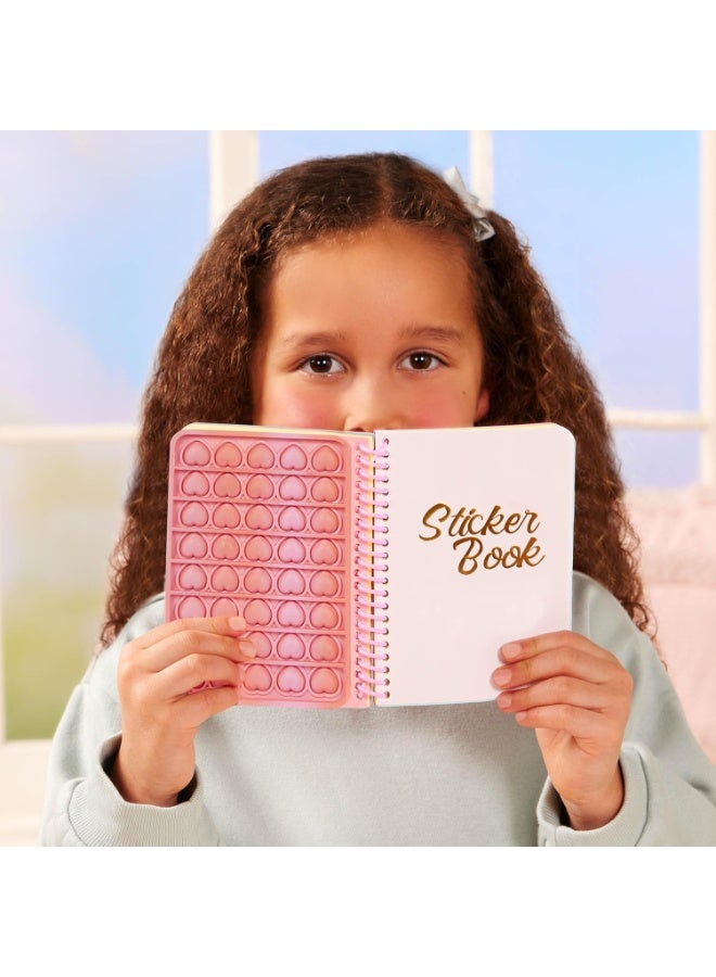 Our Generation –18-inch Doll & Stickers Set –50+ Decorating Stickers for Outfit, Hair & More! –Sticker Book with Fun Pop-it Fidget Cover –Pretend Play –Toys for Kids Ages 3 Years Old & Up – Finley - Image 2