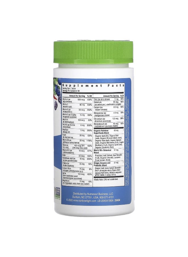 Rainbow Light Rainbow Light, Men's One 50+ Daily Multivitamin, High Potency, 90 Vegetarian Tablets  - Image 2