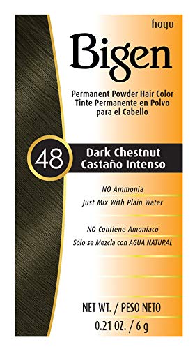 Bigen Powder Hair Color #48 Dark Chestnut 0.21oz (3 Pack)