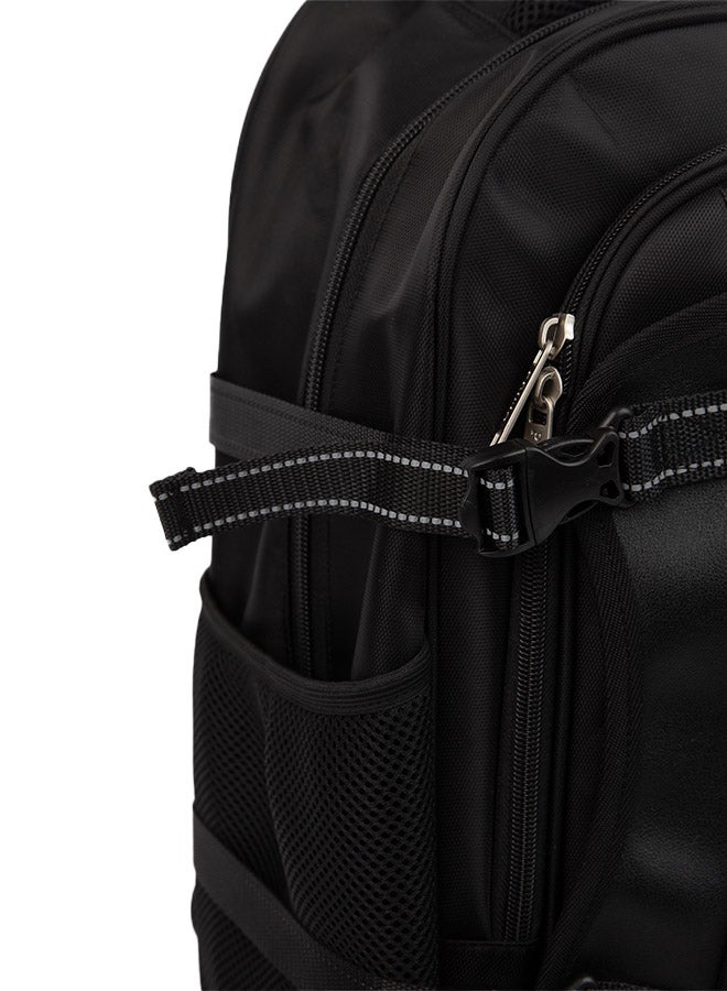 بريما حقيبة ظهر قابلة للطي 20 إنش مع 4 عجلات | حقيبة بعجلات للحمل اليدوي والسفر والعمل، جيوب منظمة وحماية للابتوب وتصميم متين بلون أسود - Image 4