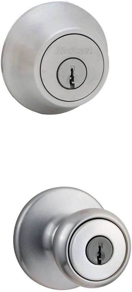 Kwikset Kwikset 695T 26D CP Double Cylinder Deadbolt Combo Pack with Tylo Entry Knob in Satin Chrome  - Image 1