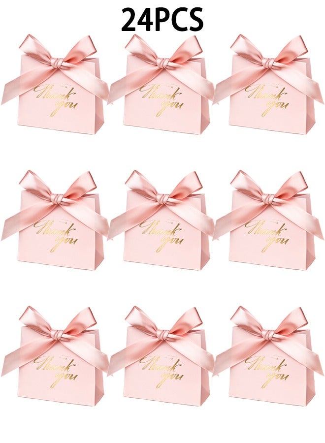 Zeemey 24 Pieces Thank You Gift Bags,Shopping Bag,Party Bags For Kids, supplies Snack candy Gift Bag Food Bags,Bags For Birthday Wedding Celebrations Party Favors 11.5*10*4.5  - Image 1