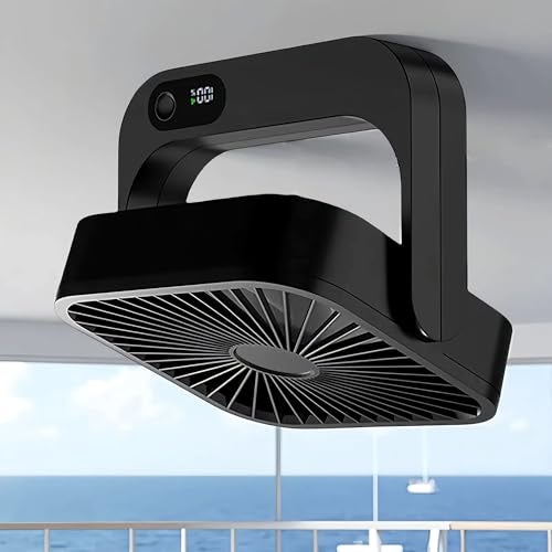 GIIKNEW Magnetic Cruise Ship Approved Fan 5000mAh Battery Operated Cruise Fan with 5 Speeds Magnetically Sticks on Cabin Ceilings and Walls Cruise Ship Cruise Essentials 2026 Black - Image 1