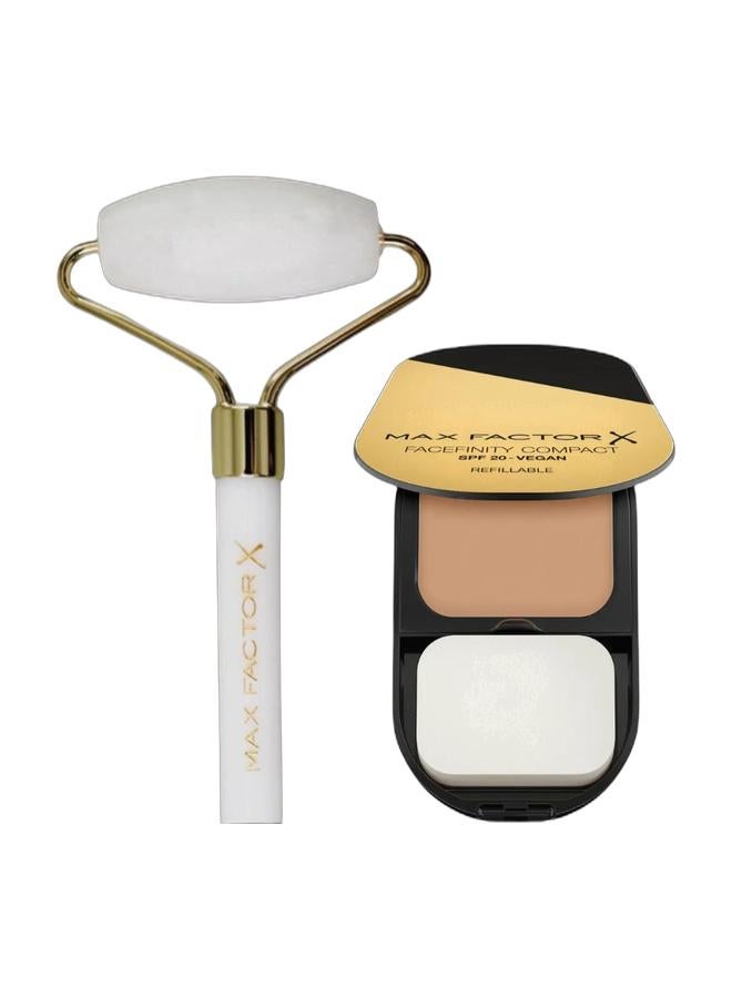 Max Factor Facefinity Compact Foundation 001 Porcelain + Face Roller - Image 1
