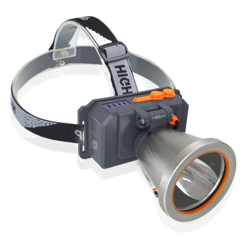 Pick Ur Needs 150 Watt Laser Rechargeable Head Lamp 3 LED Mode Aluminum Body 2000mAh Battery Head Torch/Headlamp for Camping (Silver) - Image 1