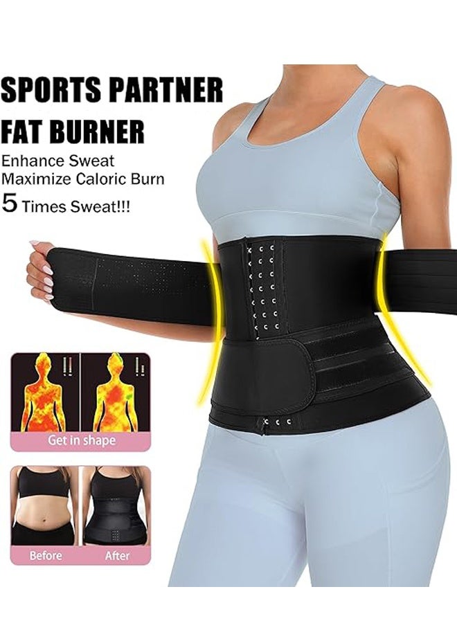 أوليسون حزام خصر قابل للتعديل، حزام تكبير مع ضمادة ساونا للبطن، حزام خصر مزيل الدهون مع ضمادة ضغط لتشكيل الجسم، كورسيه خصر للرجال والنساء مقاس كبير (الحجم: L) - Image 2