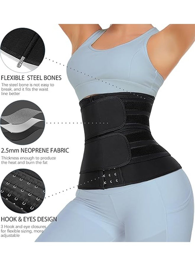 أوليسون حزام خصر قابل للتعديل، حزام تكبير مع ضمادة ساونا للبطن، حزام خصر مزيل الدهون مع ضمادة ضغط لتشكيل الجسم، كورسيه خصر للرجال والنساء مقاس كبير (الحجم: L) - Image 5