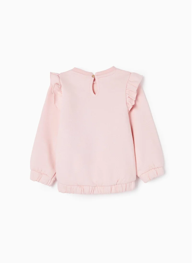 زيبي Cotton Sweatshirt for Baby Girls 'Cute Little Animals', Pink