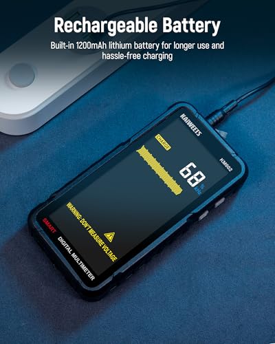 KAIWEETS Smart Multimeter Rechargeable Electrical Tester with Auto Ranging Digital Voltmeter Measures Voltage Current Resistance Continuity Capacitance Temperature Frequency NCV 6000 Counts TRMS - Image 3