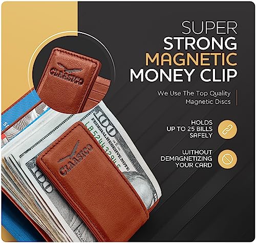 Claasico Money Clip Leather Wallet For Men Slim Front Pocket RFID Blocking with Super Strong Magnetic - Image 3