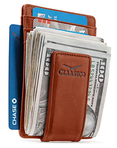 Claasico Money Clip Leather Wallet For Men Slim Front Pocket RFID Blocking with Super Strong Magnetic - Image 1