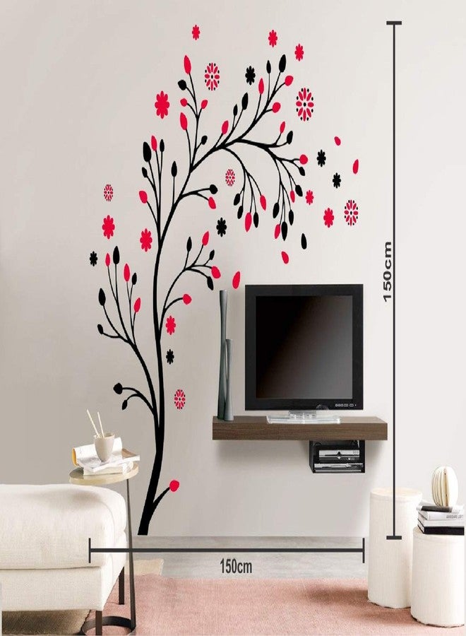Walltech Combo of 4 Wall Sticker Romantic Rose Flowers-(98 x64 cms) | Panda-(60 x 50 cms) | Flower vase Yellow-(60 x 134 cms) | Magical Tree-(150 x 150 cms) - Material Vinyl - Image 5