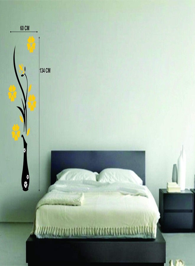 Walltech Combo of 4 Wall Sticker Romantic Rose Flowers-(98 x64 cms) | Panda-(60 x 50 cms) | Flower vase Yellow-(60 x 134 cms) | Magical Tree-(150 x 150 cms) - Material Vinyl - Image 4