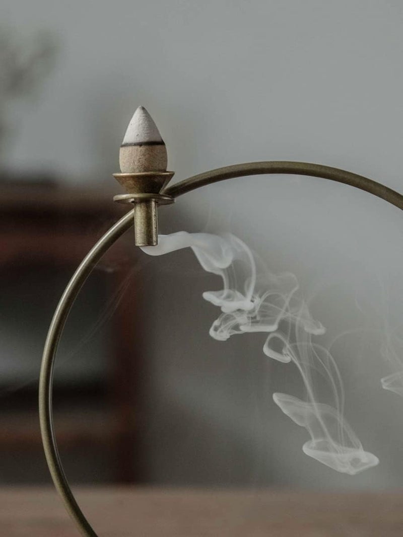 Primst Metal Waterfall Incense Holder with Wood Base Backflow Incense Burner Cone Incense Holders Ornament Decoration for Spa Office Bedroom and Yoga - Image 2