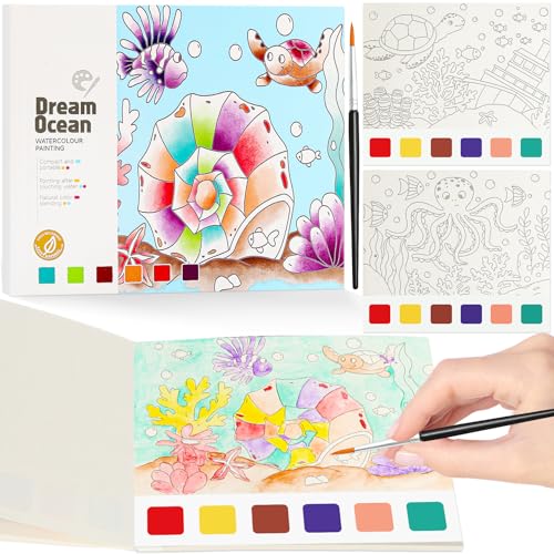 FQKIOMY Water Coloring Book,Paint with Water Books for Kids Ages 3-5,Watercolor Painting Book for Toddlers 4-6,Creative Arts and Crafts & Airplane Travel Essentials for Boys Girls - Image 1