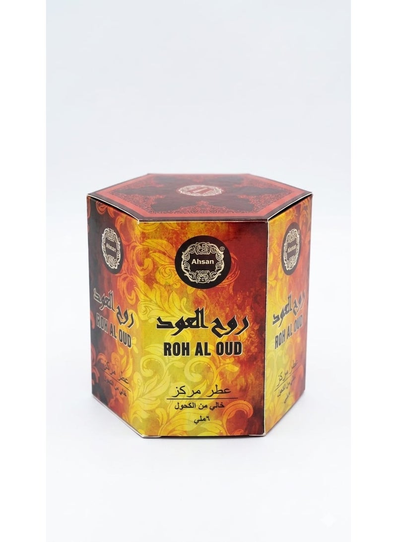 Ahsan Roh Al Oud free alcohol roll on 6ml 6Pcs