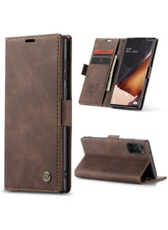 CaseMe CaseMe Samsung Galaxy Note 20 Ultra Case Wallet, for Samsung Galaxy Note 20 Ultra Wallet Case Book Folding Flip Folio Case with Magnetic Kickstand Card Slots Protective Cover - Coffee  - Image 3