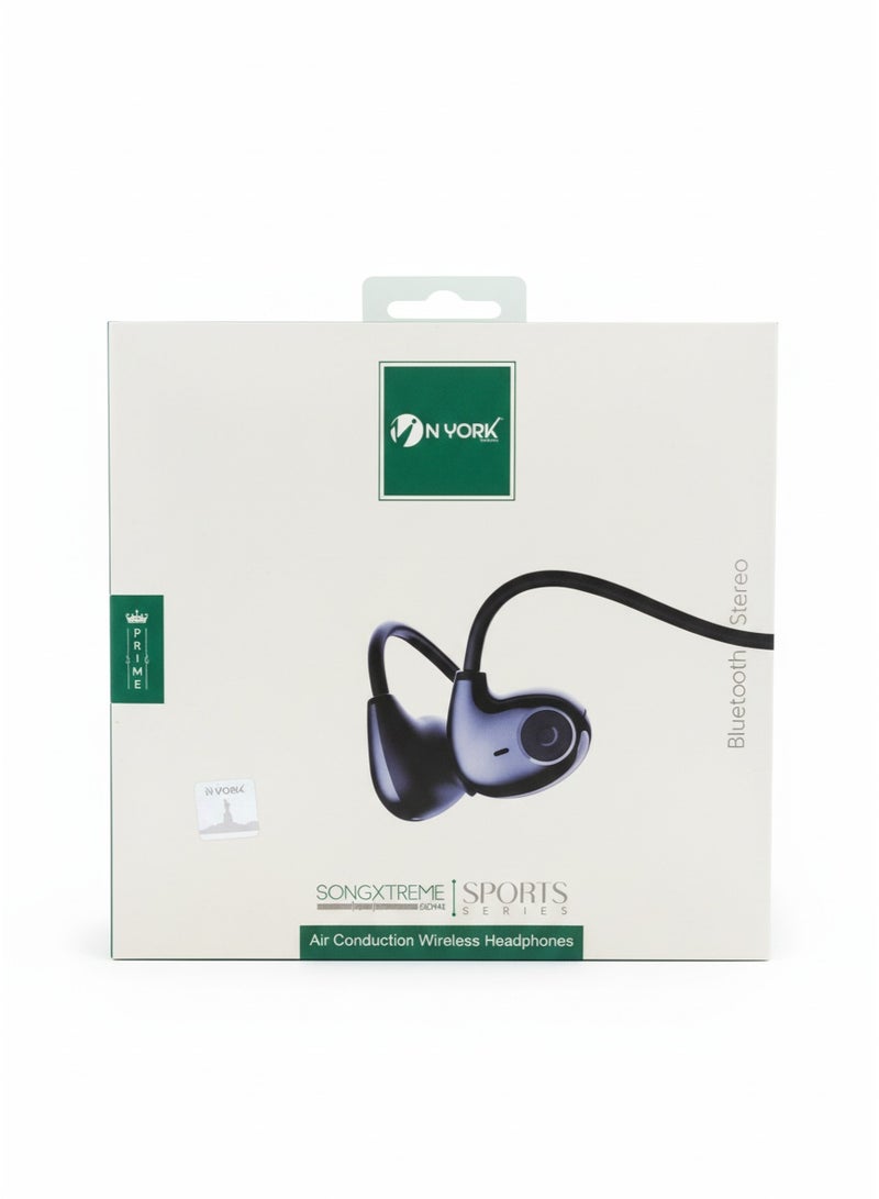 NYORK Air Conduction Wireless Earphones – Bone Conduction, HD Music, Bluetooth, Black - Image 1