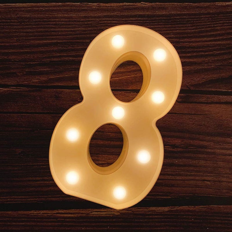 MUMUXI Marquee Light Up Letters Large Light Up Numbers Battery Powered and Bright with Every Letter of The Alphabet for Wedding Birthday Party Celebration Christmas or Home Decoration 8