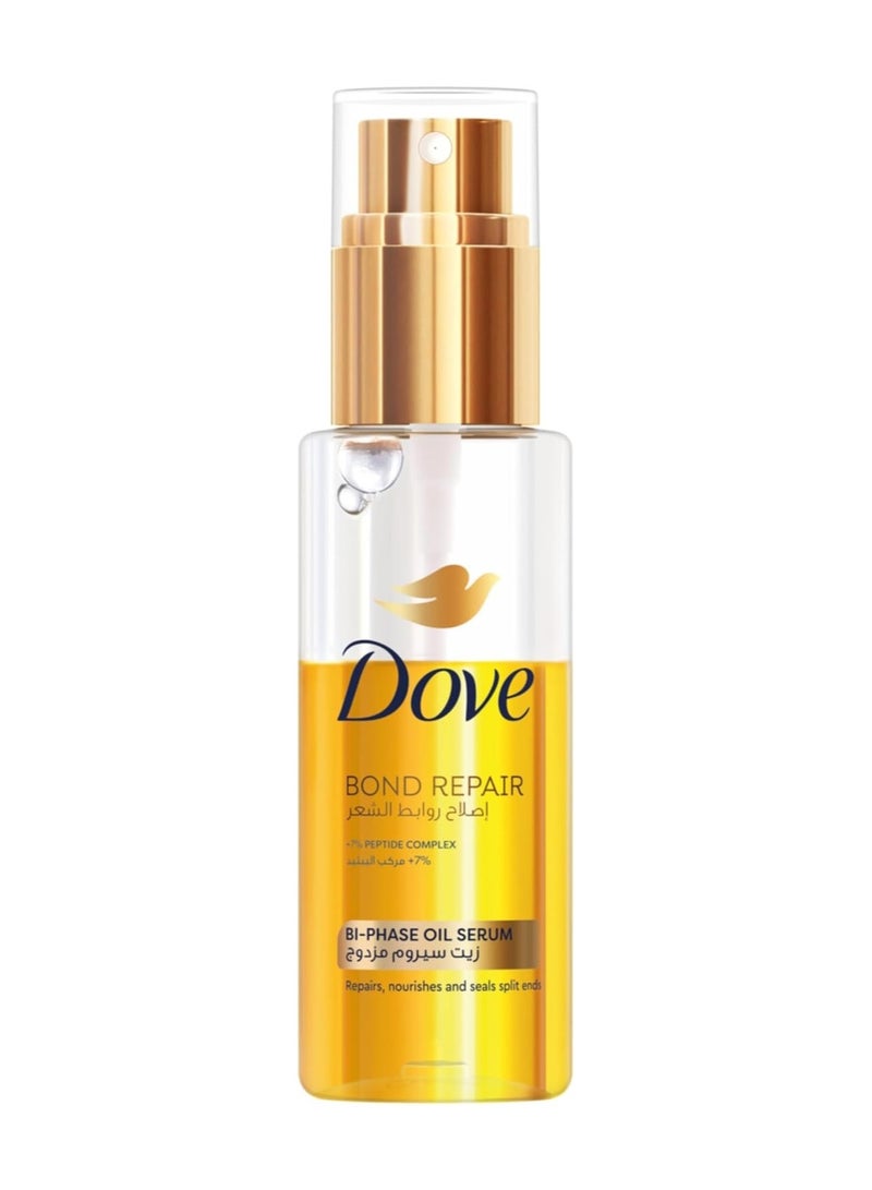 سيروم زيت دوف ثنائي الطور لإصلاح الروابط لشعر صحي وحيوي وناعم، عناية بالبروتين الحيوي، يصلح ويغذي ويغلق روابط الشعر، 80 مل