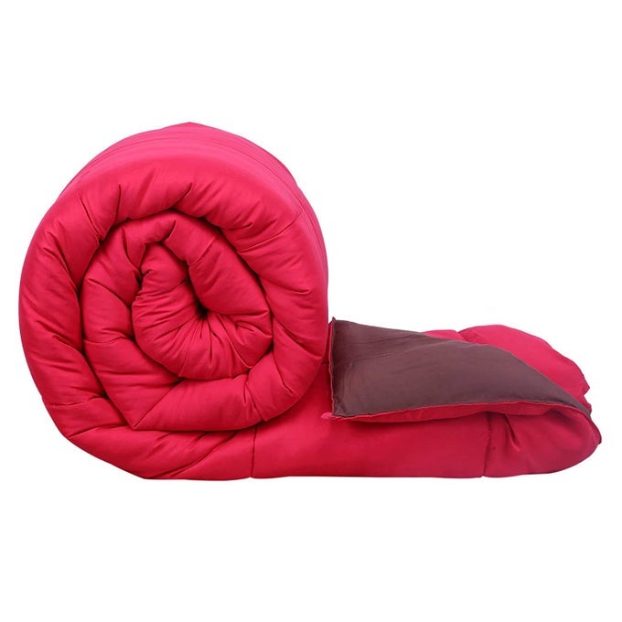 MICROFIBER 200TC COMFORTER DOUBLE_ PINK MAHROON