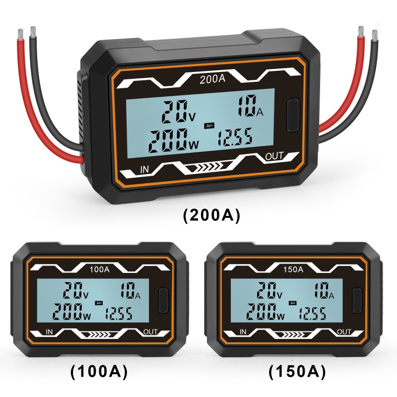 DC Power Meter: 100A High Accuracy Backlit LCD Display - Durable High Temperature ABS Material for DIY DC Power Projects, Battery Powered Devices - Image 2