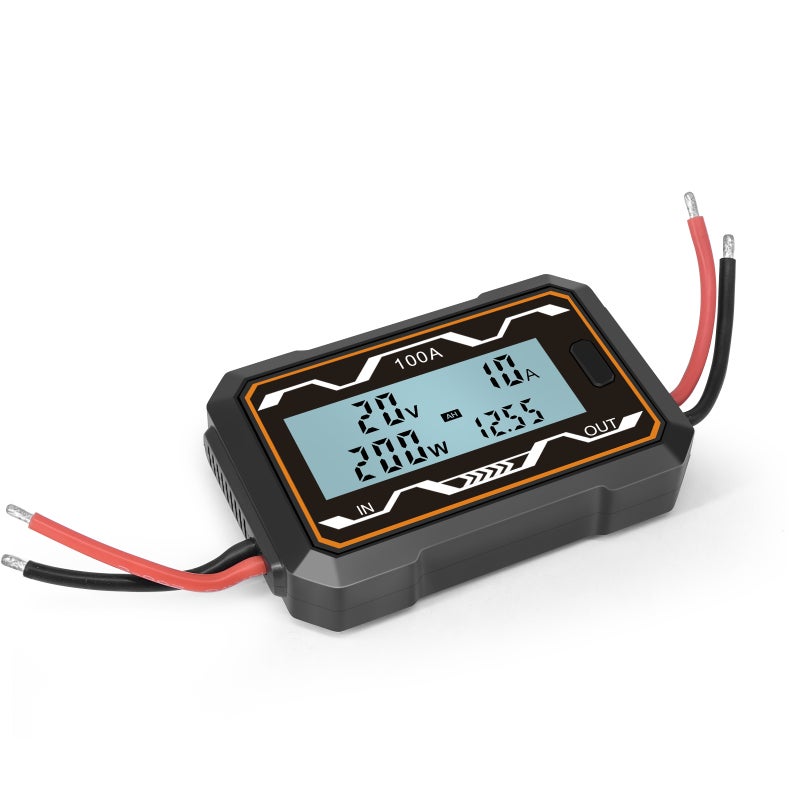 DC Power Meter: 100A High Accuracy Backlit LCD Display - Durable High Temperature ABS Material for DIY DC Power Projects, Battery Powered Devices - Image 5