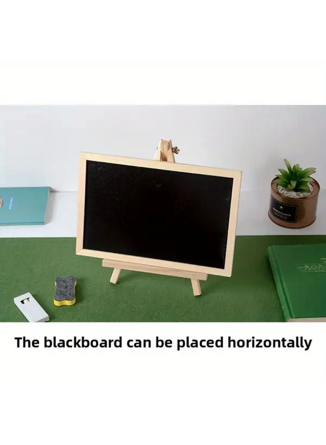 Solid Pine Wood Chalkboard Single Sided Blackboard Portable Standing Board For Home Office - Image 4