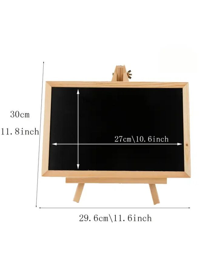Solid Pine Wood Chalkboard Single Sided Blackboard Portable Standing Board For Home Office - Image 3