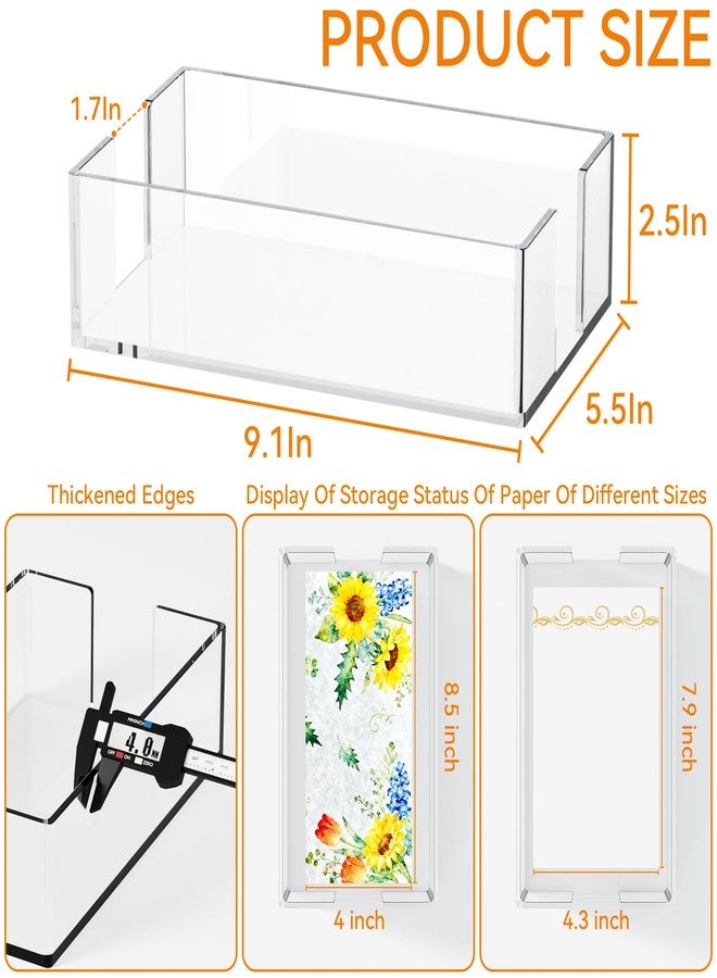 Cq acrylic Yieach Bathroom Paper Towel Holder,9 Inch Modern Acrylic Napkin Holder fo r Disposable Guest Towel,Clear Hand Towel Tray,Flat Napkin Holders for Paper Bapkins,Napkin Dispenser for Home,Hotel,Office - Image 3