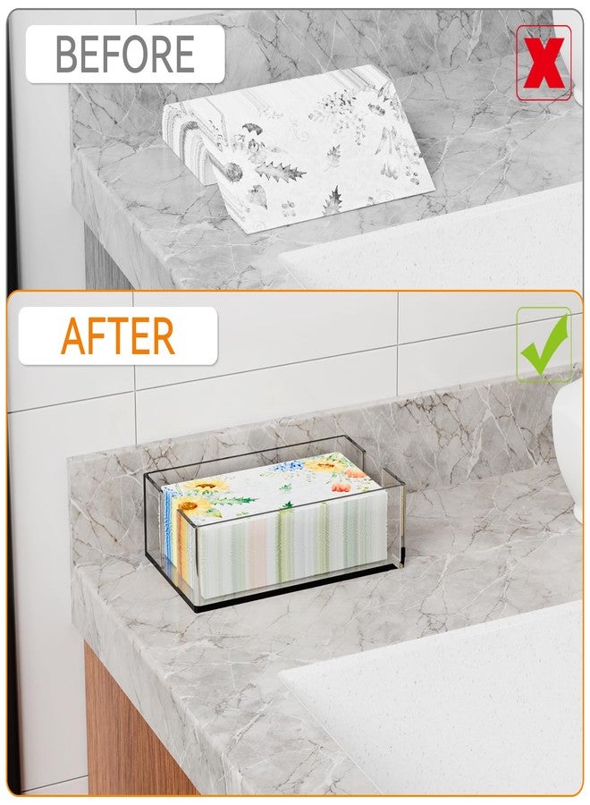 Cq acrylic Yieach Bathroom Paper Towel Holder,9 Inch Modern Acrylic Napkin Holder fo r Disposable Guest Towel,Clear Hand Towel Tray,Flat Napkin Holders for Paper Bapkins,Napkin Dispenser for Home,Hotel,Office - Image 5