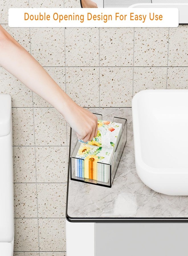 Cq acrylic Yieach Bathroom Paper Towel Holder,9 Inch Modern Acrylic Napkin Holder fo r Disposable Guest Towel,Clear Hand Towel Tray,Flat Napkin Holders for Paper Bapkins,Napkin Dispenser for Home,Hotel,Office - Image 4