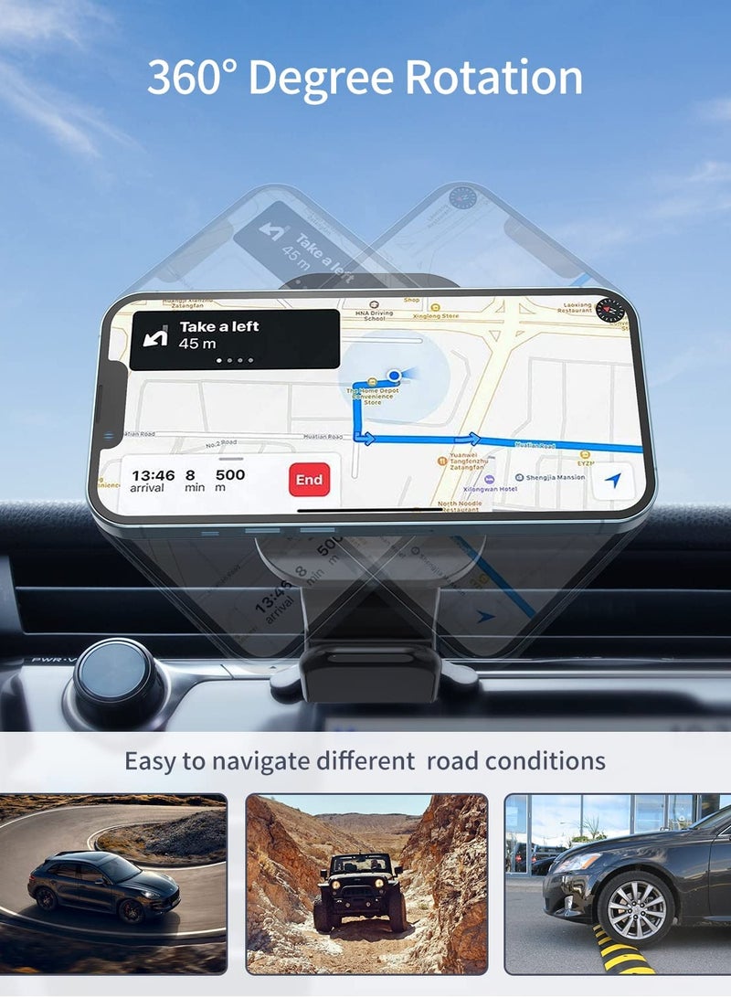 Excefore 3 in 1 Magnetic Wireless Car Charger, Charger Mount for iPhone/Apple Watch, Phone Holder Only Support with iPhone/14/13/12 Pro Max, Apple Watch SE 7/6/5/4/3/2, 2/3/Pro - Image 5