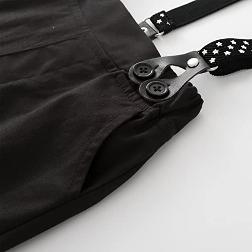 PureMilk Infant Long Sleeve Dress Shirt with Bowtie + Suspender Pants + Vest Tuxedos Formal Suits for Baby Boys Black 12-18M - Image 5