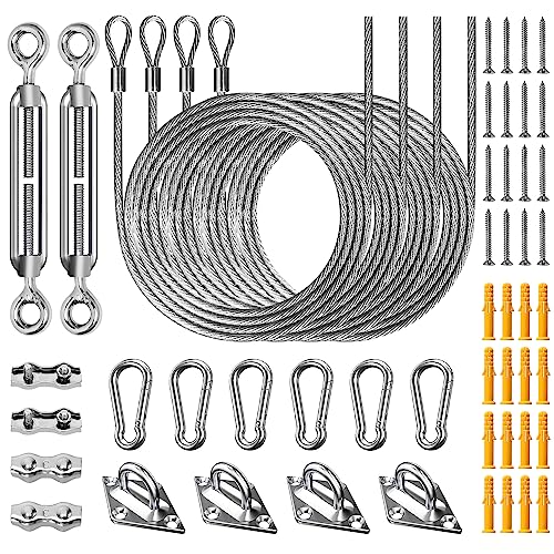 DUERER Duerer Sun Shade Sail Hardware Kit 52pcs for Rectangle Triangle Sun Shade Sails Canopy Installation 304 Stainless Steel  - Image 1
