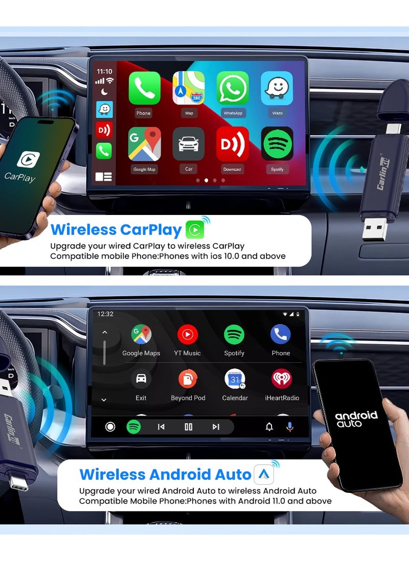 Carlinkit - 2025 CarlinKit MINI5C PRO Wireless CarPlay&Android Auto Wireless Adapter 2-in-1 Stable&Fast-Connect USB Dongle Car Tools A/C port switch - Image 1