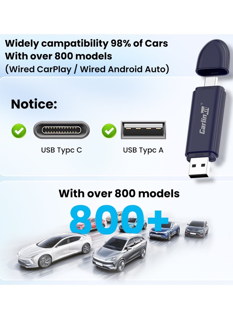 Carlinkit - 2025 CarlinKit MINI5C PRO Wireless CarPlay&Android Auto Wireless Adapter 2-in-1 Stable&Fast-Connect USB Dongle Car Tools A/C port switch - Image 1