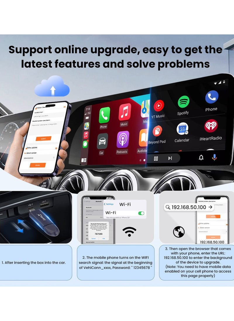 Carlinkit - 2025 CarlinKit MINI5C PRO Wireless CarPlay&Android Auto Wireless Adapter 2-in-1 Stable&Fast-Connect USB Dongle Car Tools A/C port switch - Image 1