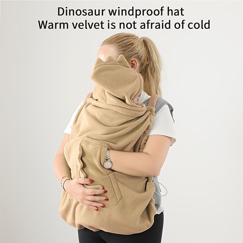 Green Dinosaur Baby Carrier Hood Stroller Cover Windproof Blocking Light Soft Travel Blanket - Image 5
