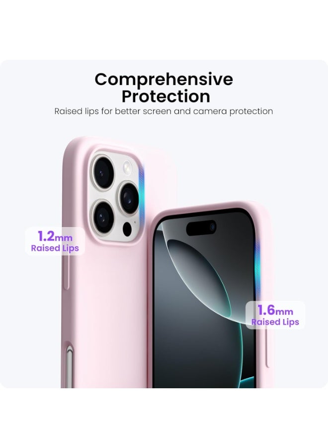 Pink Liquid Silicone Case for iPhone 16 Pro 6.3 Inch, Full Protection with Microfiber Lining - Image 3